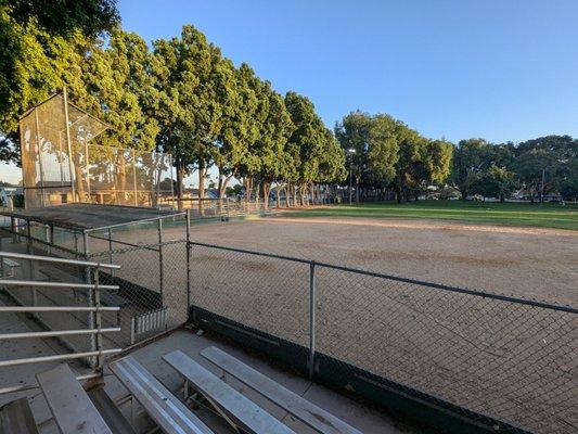 View of the softball field from the bleachers