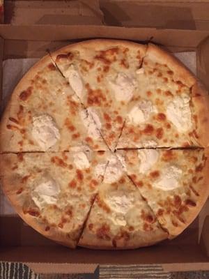 They sent us a whole white pizza. Delicious! Thanks Mr. Bruno's. We will continue ordering from you.