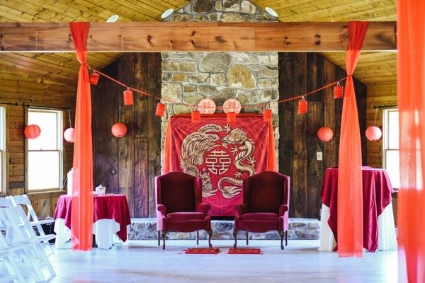 Dedicated and decorated space for Chinese tea ceremony