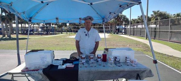 Set up at Flagler Beach farmers market every Saturday