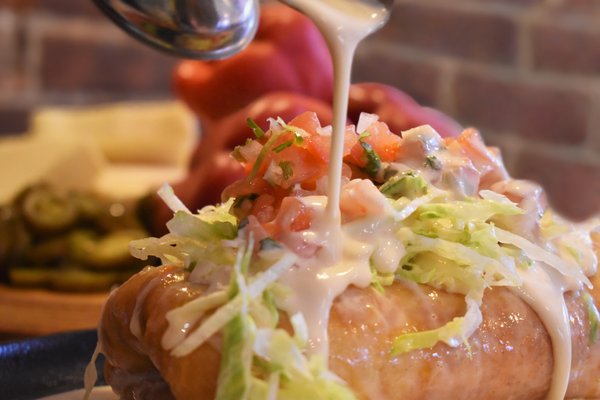 Delicious Chimichanga that can be found and enjoyed at Chilango's Authentic Mexican Restaurant in Lititz, PA.