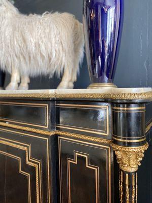 Napoleon III Ebonized & Gilt Bronze Mounted Cabinet -  Circa 1870 - Imported from France