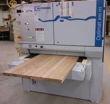 Our 42" wide belt sander does a great job our projects, and our customers bring us their cabinet face frames, table glue ups and other items