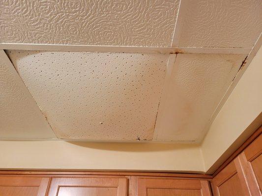 Water is filling up in Kitchen ceiling Tile