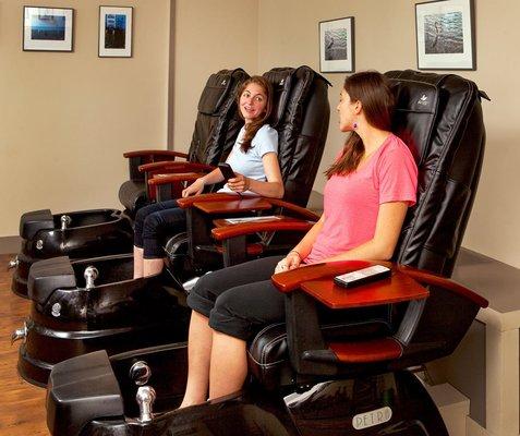 Massage "pedi" chairs for Ioncleanse foot baths.