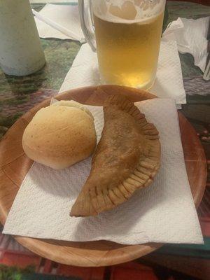 Colombia bread with cheese and a beef empanada