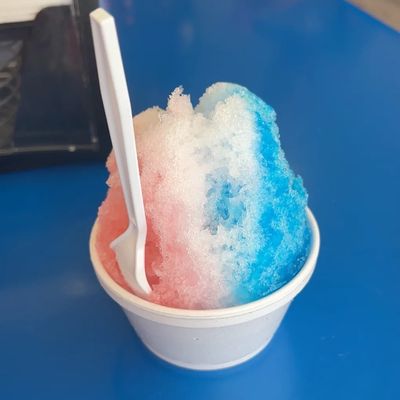 Shave Ice (flavors guava, coconut, and blue raspberry)