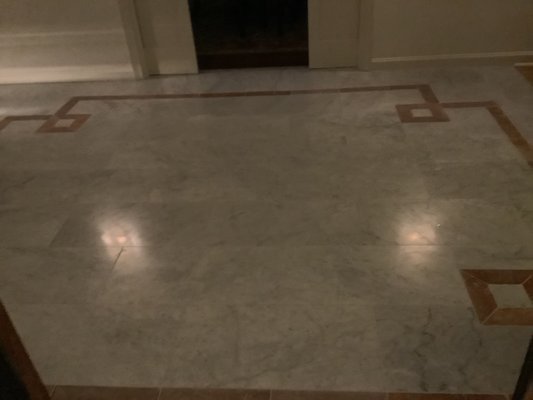 Marble foyer with inlay design