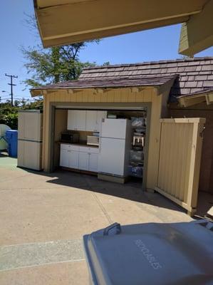 Refrigerators for your food if you want to grill or keep drinks. Microwaves as well.