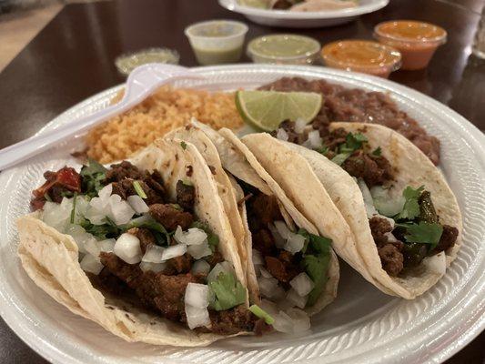 Taco Plate Maiz - with fajita steak