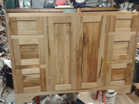 Custom Vanity made from reclaimed wood