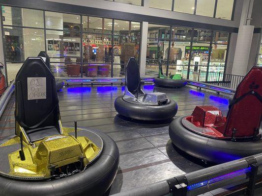 3 bumper cars out of order.