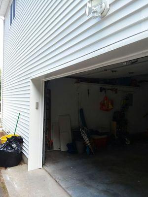 We finished up the garage with so.e new metal and replaced the siding