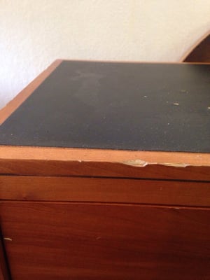 Sticky spots on the dresser