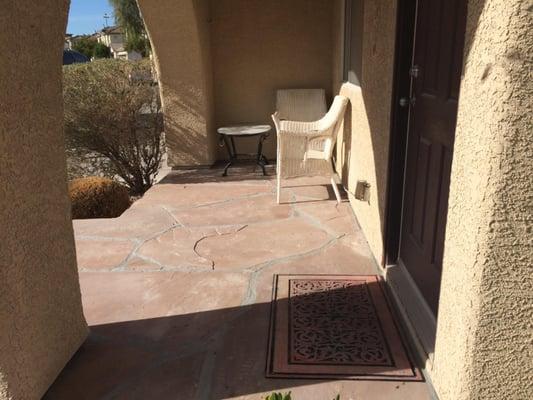 Flagstone patio installation