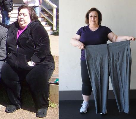 Terry has been training with me for over 5 years and has lost over 200 lbs.  She is a true inspiration to all!