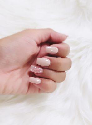 Light pink gel on acrylic