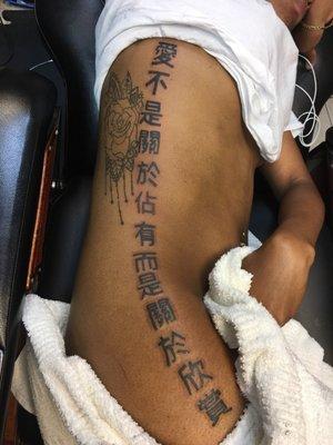 Torso Chinese lettering by Ink