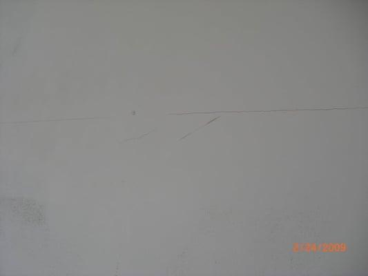 Cracked drywall.