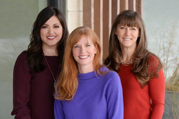 The Dentists at Belterra Kids Teeth-Dr. Sarah Severson, Dr. Mary Fuselier, and Dr. Melanie Babot