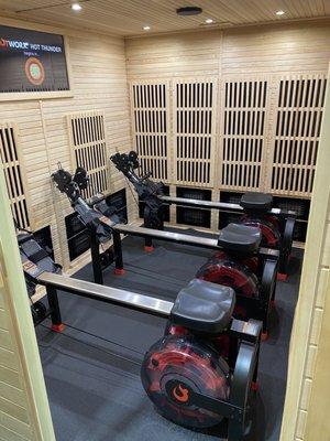 Inside the sauna