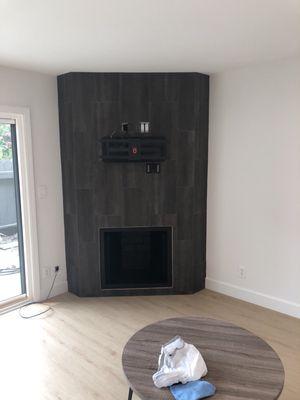 Tiled fireplace