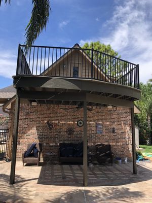 Deck and railing.