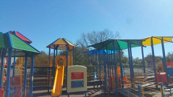 Shade Canopies, very important in Texas where playground equipment gets too hot too touch!