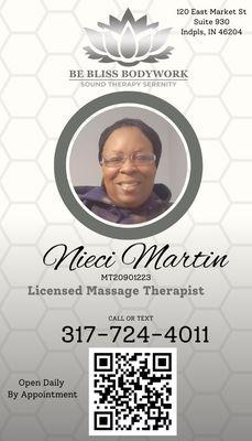 Licensed massage therapist