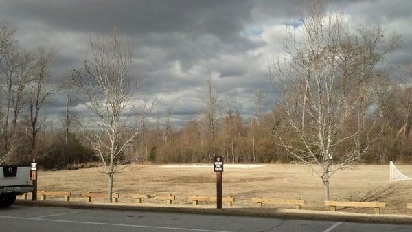 Lacrosse field in February.