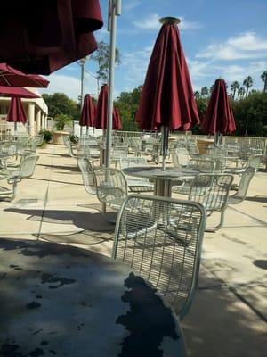 The outside dining patio