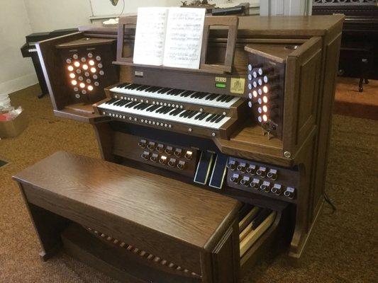 Digital pipe organ on display in our showroom.