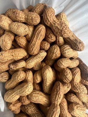 Freshly roasted peanuts on spot. Medium bag for $5.