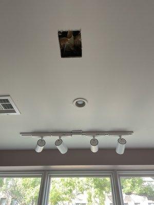 Installed track light running new wire from light switch