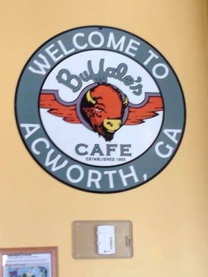 Their menus, biz cards and Yelp claims they're in Kennesaw but the wall says Acworth. Sorry Buffalos, you're Acworth!!