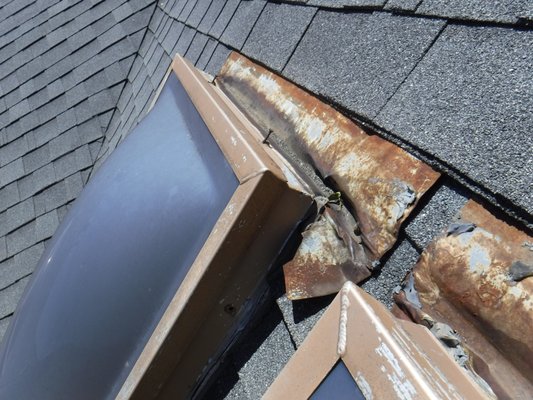 rusted skylight flashing