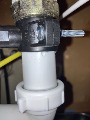 Water leaks from the clamp, which may squeeze and warp the drain pipe's tail piece