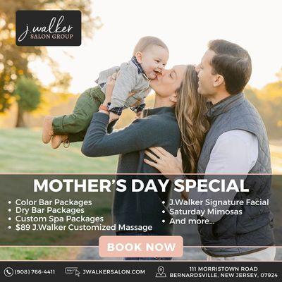 For the One Who Does It All: Unwrap Our Mother's Day Specials!

 Book with us by calling our Welcome Team at (908) 766-4411.