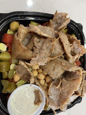 The gyro salad , really loved the tzatziki sauce had a great flavor