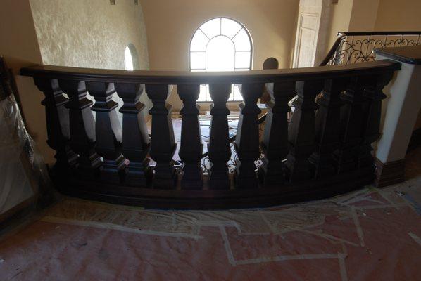 Tuscany Style, Distressed, Alder Balusters. Fresno Job