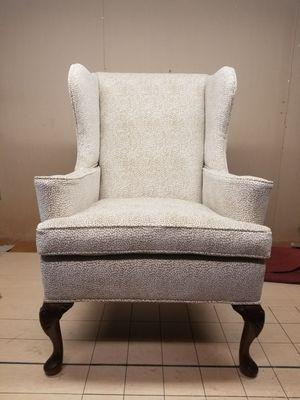 Wingback chair reupholstered by Han's