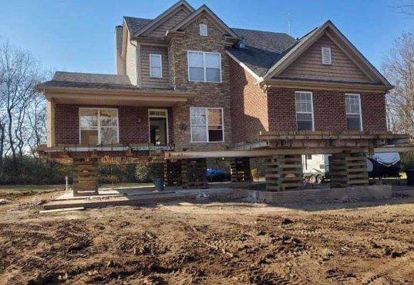 This home was lifted because of continuous flooding from a near by stream.