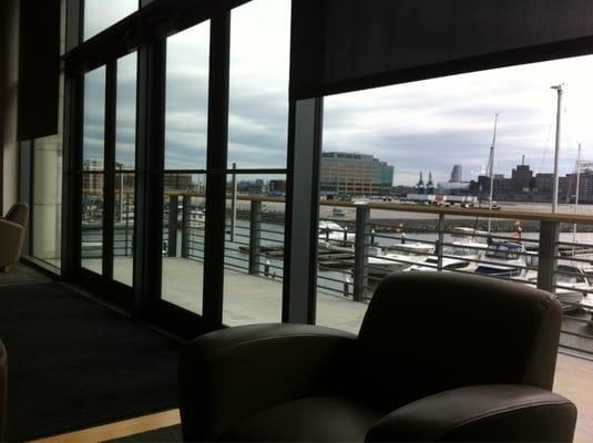 2nd floor balcony area looking toward the Morgan Stanley building in Fells Point.