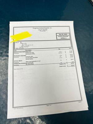 Estimate for anti nausea meds and antibiotics