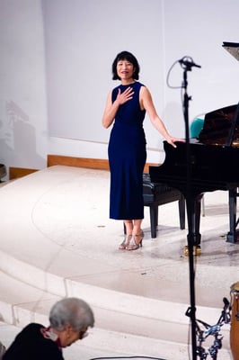 Grammy-nominated pianist Gloria Cheng receives a standing ovation after performing John Adam's "Phrygian Gates," 10/19/13