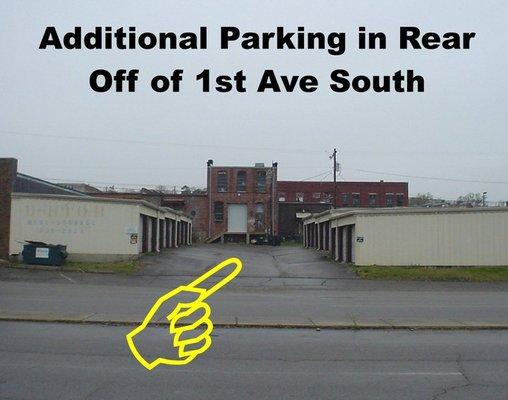 Additional Parking in Rear off of 1st Avenue South - Between Mini-Warehouses