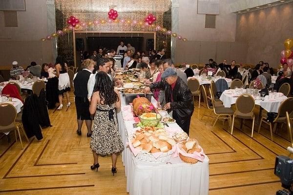 The buffet set up plus our whole roast pig!