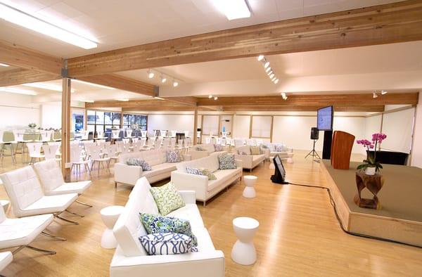 Main Hall all set for a local San Francisco corporate off-site