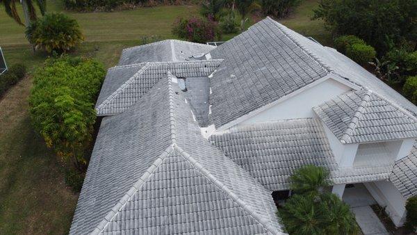 Before roof cleaning