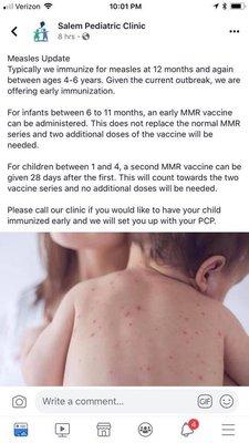 Their post, unethically offering the MMR vaccine early.